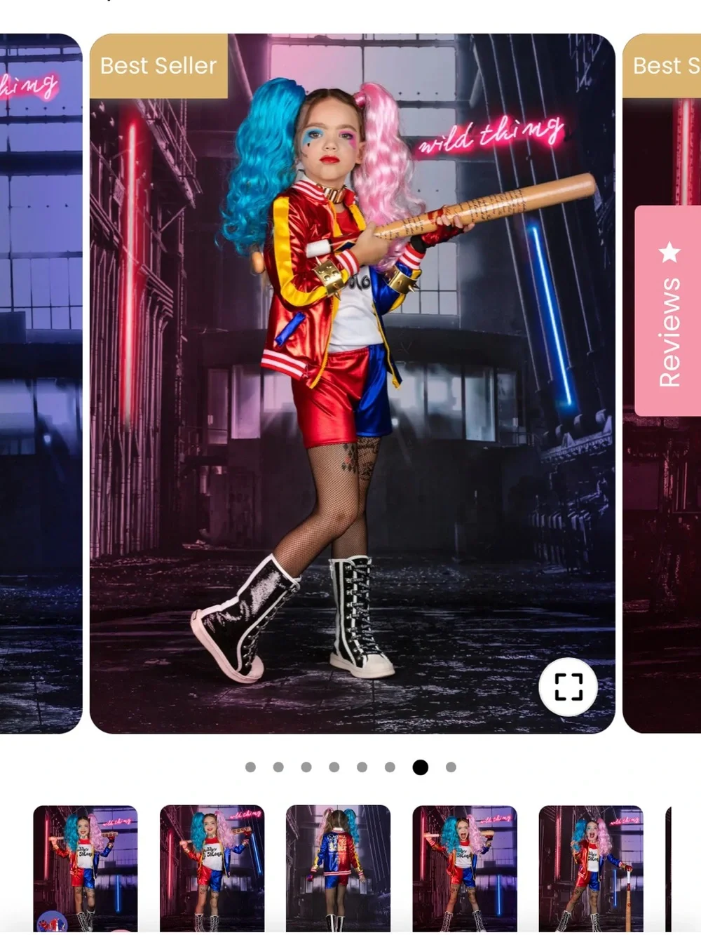 Harley Quinn Red & Blue 'Daddy's Lil Monster' Three-Piece Costume Set